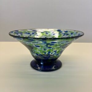 Vintage Blue and Green Bowl Glass Bowl